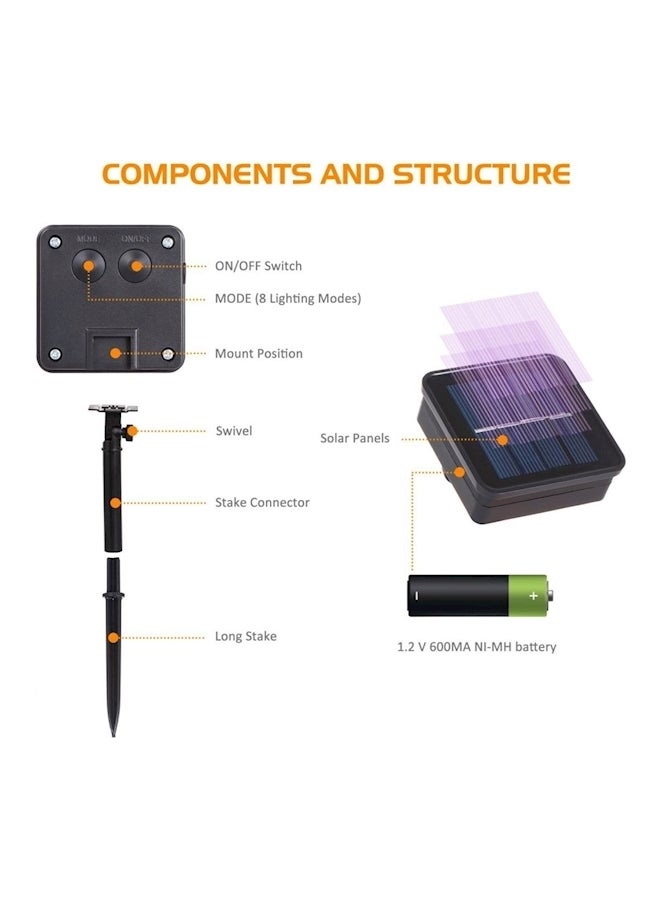 TOPLUS 100 LED Solar Powered Waterproof Copper Wire Lights Yellow 100grams - Image 3